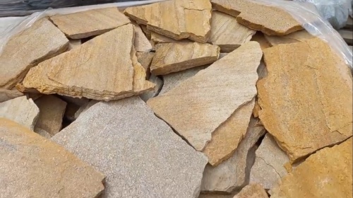 Плитняк златолит жёлтый для цоколя купить в Челябинской области