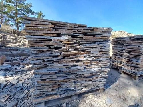 Плитняк златолит серебристый для фасада купить в Челябинской области