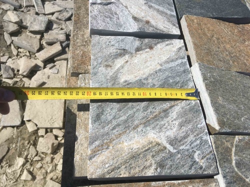 Плитка пилёная златолит Уральский для цоколя, отмостки купить в Челябинской области