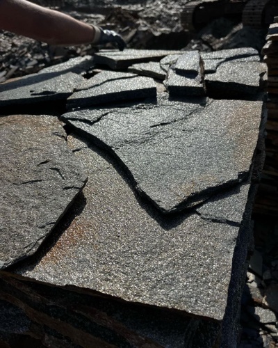 Плитняк златолит серебристый для фасада купить в Челябинской области