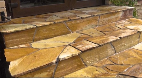 Плитняк златолит жёлтый золотистый для отмостки купить в Челябинской области